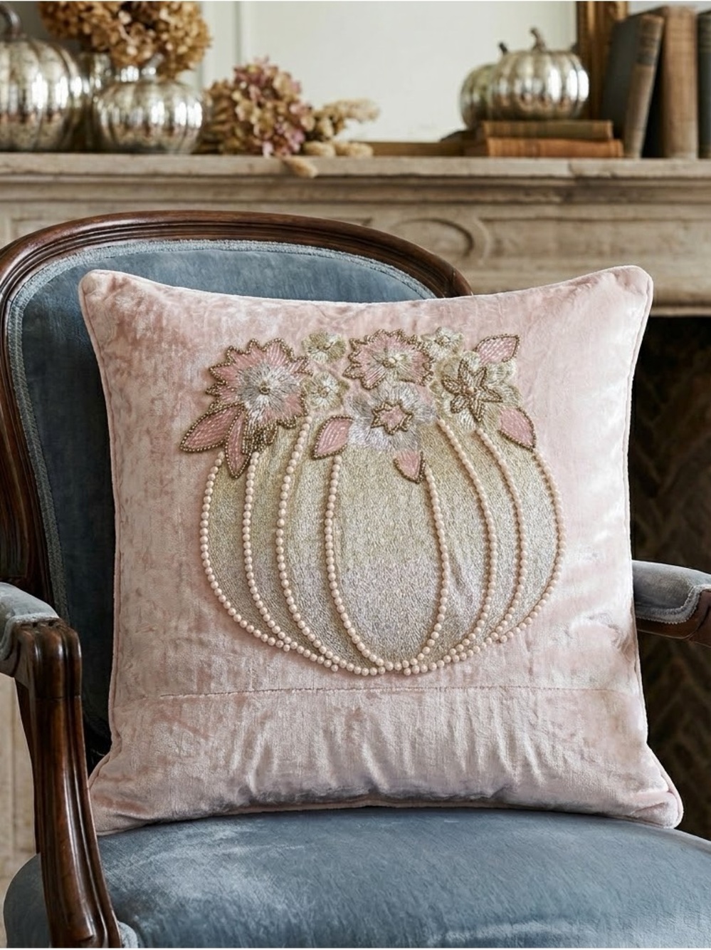 Pink Pumpkin Pillow / Autumn Pillow
